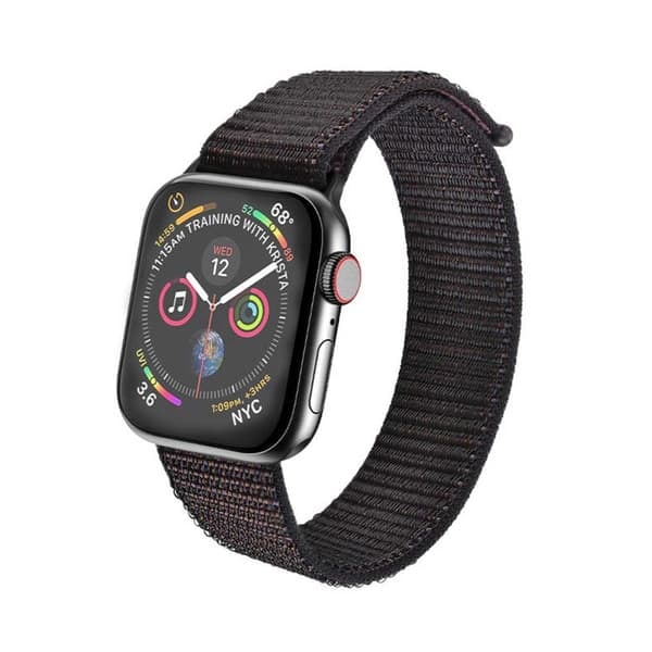 XJ-Apple Watch 38/40/41 Nylonarmbånd Sort Sportloop Velcro