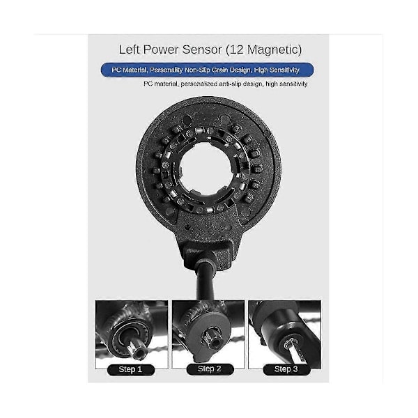 Elektrisk sykkel magnetisk kraftsensor PAS pedalassistent sensor F-12L 12 magneter doble Hall-sensorer Conn