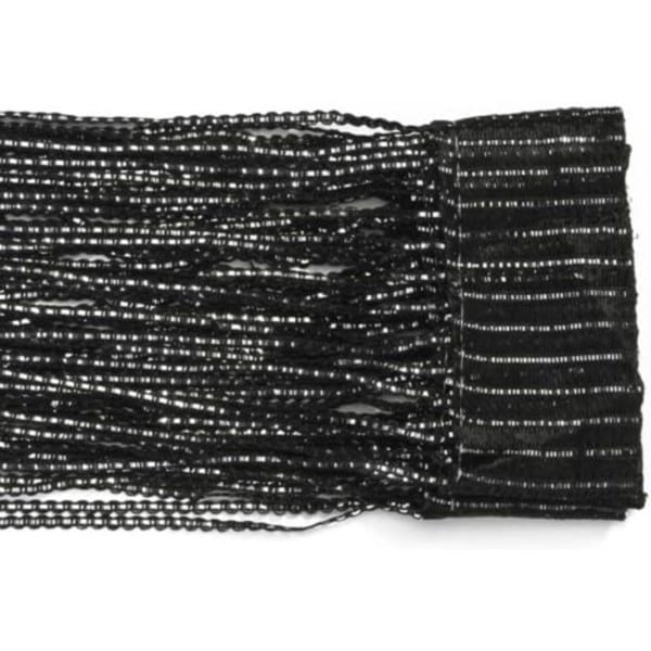 Rideåer med tofsar 100 x 200 cm, rumsavdelare med tofsar för dörrar, fönster, hem, dekoration, evenemang, dekor (svart)