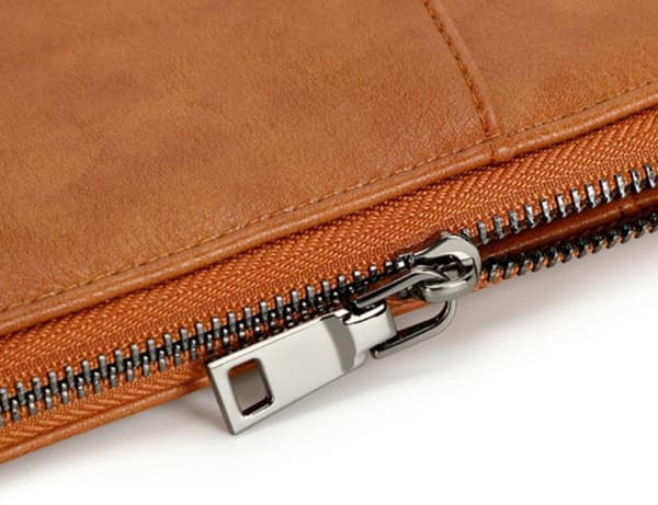 RFID-blokerende pasmappe, PU rejsearrangør med flere rum, håndledsrem til rejser, brun, 20 x 12,5 x 2 cm coffee