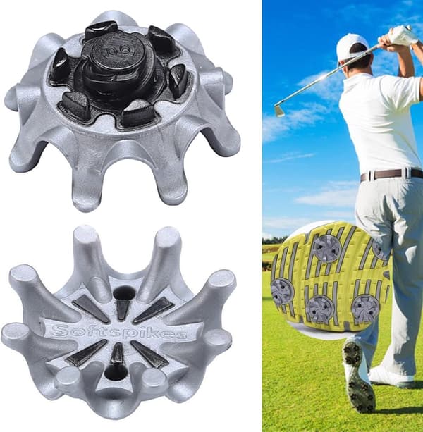 14 stk. utskiftbare golfskopigger, myke Quick-Twist gummigrep for golfsko, enkel montering, grå og svart, gave til golftrening