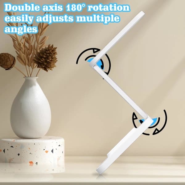 Foldable Cordless LED Desk Lamp - 3 Levels Dimmable Table Lamp - Eye-Friendly - USB Rechargeable Reading Lamp