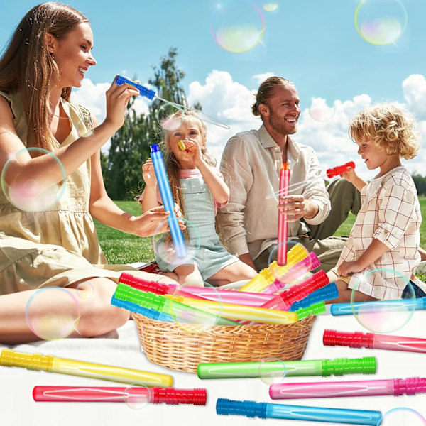 24-pack 14-tums bubbelstavar, stora bubbelstavar med 24 bubbelpåfyllningslösningar, bubblor festartiklar för påsk, sommar utomhus/inomhusaktivitet