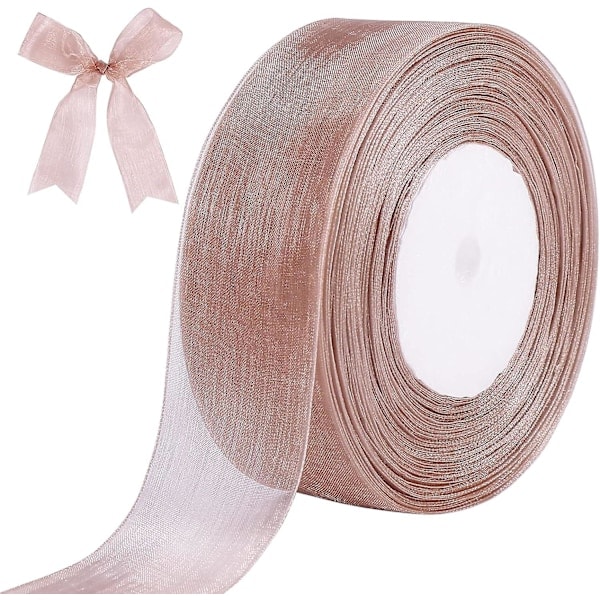 Vaaleanpunainen läpinäkyvä nauha, 40 mm x 50 metriä - lahjapaketointiin ja askarteluun