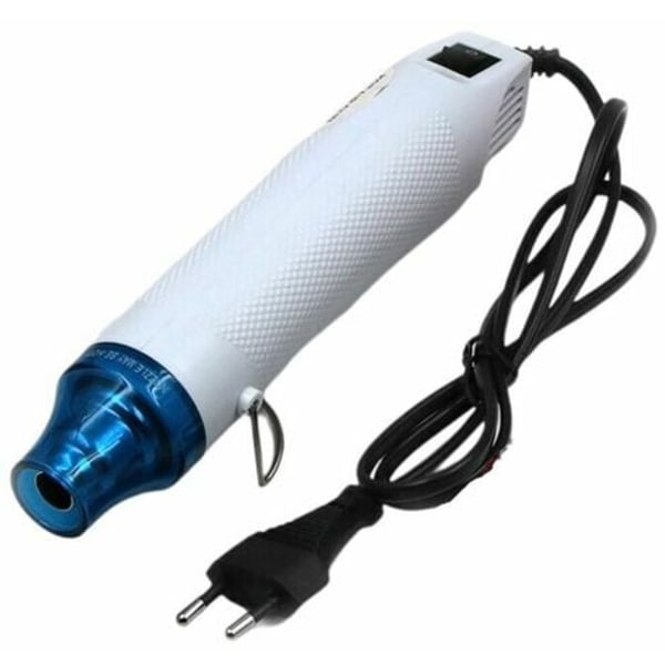 220V Mini-kuumailmapuhallin, kädessä pidettävä kuumailmapistooli kutistekääreille, kutistemuoville, epoksihartsille, kohokuviointiin, tee-se-itse (valkoinen)