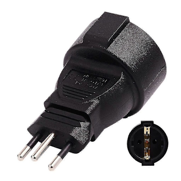 XJ-Sveitsiläinen 3-nastainen pyöreä EU-standardiin 16A 250V verkkolaiteadapteri uros-naaras