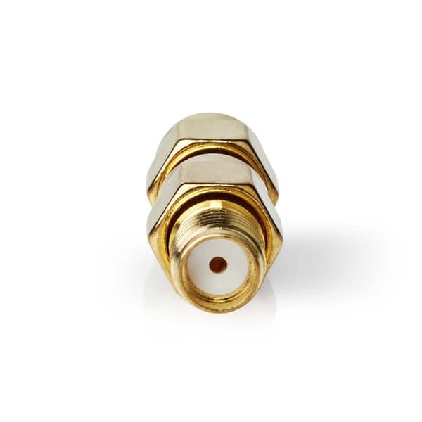 XJ-SMA Adapter | SMA Han Reverse Polaritet | SMA Hun | Guldbelagt | 50 Ohm | Lige | Kobber | Guld | 2 stk. | Æske