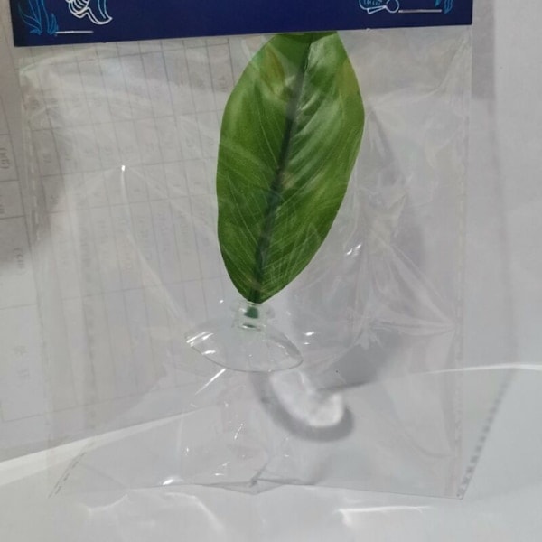 Bladformet Flydende Hængekøje til Akvarium, Plast, Grøn, 1 Enhed (3-pak)