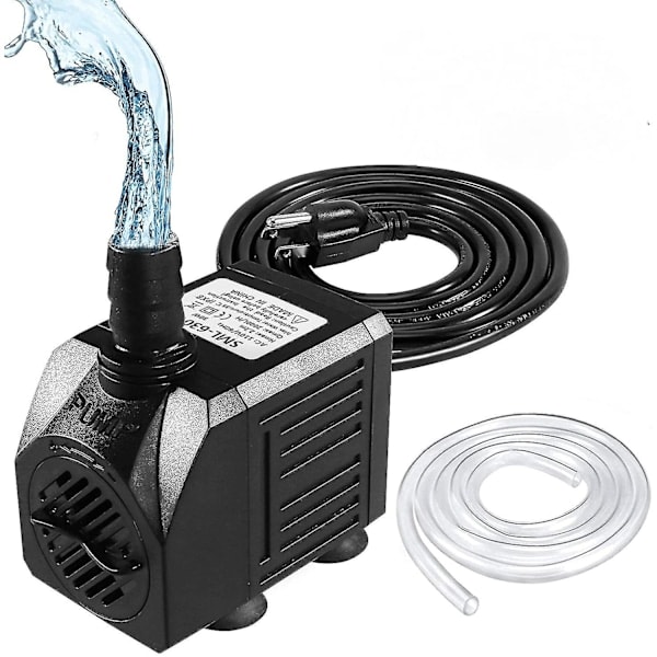 Suihkulähdepumppu 150 gph (8 W 600 l/h) Upotettava vesipumppu Hiljainen pieni suihkulähdepumppu tulva-alueille, jossa on 3,3 Fu -putki (ID x 1/2 tuumaa)