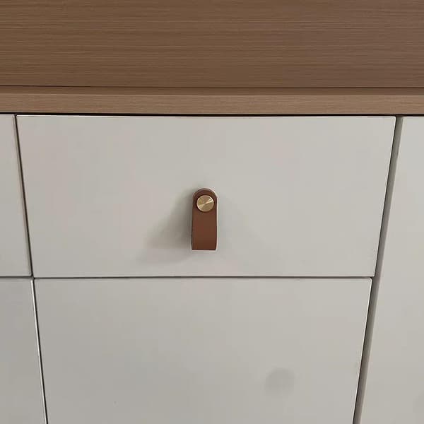 Hardware Leather Handle Sturdy Multifunctional Cabinet Handle For Bedroom D1 Black