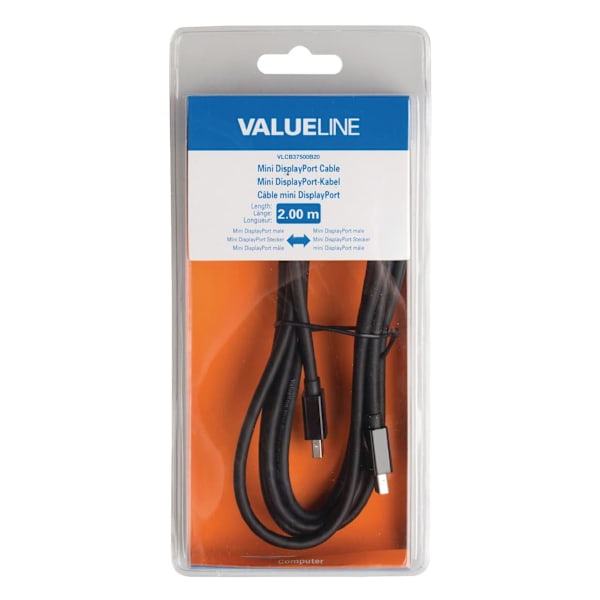XJ-Mini Displayport-kabel Mini DisplayPort-han - Mini DisplayPort-han 2.00 m Sort
