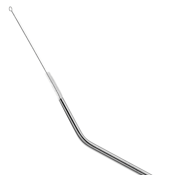 XJ-3 kpl Uudelleenkäytettävät ruostumattomasta teräksestä valmistetut metalliset juomapillit + 1 puhdistusharjasarja