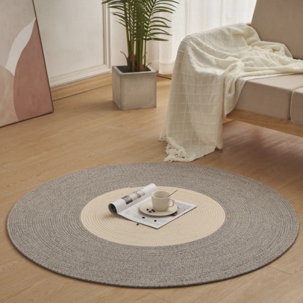 XJ-Pyöreä matto, käsinkudottu puuvillamatto 60*60cm