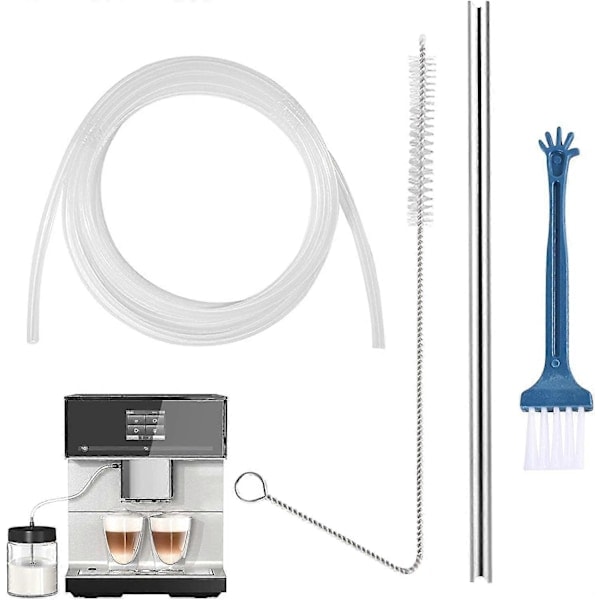 Mjölkslang för kaffemaskin - 2 m mjölkslang för helautomatiska kaffemaskiner - Mjölkrör för kaffemaskin kompatibelt med rengöringsborste för 3 mm