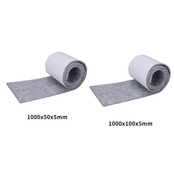 XJ-Tjock självhäftande filttejp, enkelhäftande möbelmatta, rektangulär remsa, skyddsdyna för stolsbensskydd 1000x100x5mm