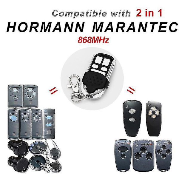 XJ-Hormann 868 Hs2 Hs4 Hse4 Hsm4 Hsm2 Marantec Garasjeportåpner Digital 302 Fjernkontroll Klon kompatibel D384 D382 Håndsender 868mhz