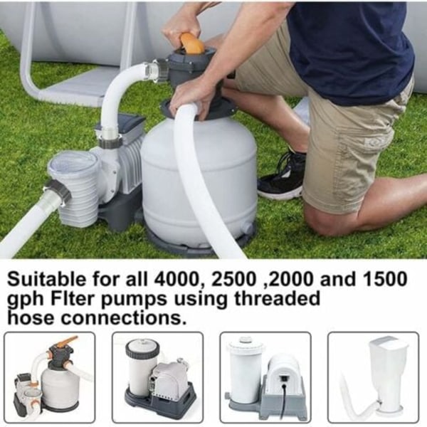 Poolbundsrenser, Poolstøvsuger, Swimmingpool, Poolstøvsuger, 32 til 38, Intex Pool Adapter, Poolslangeadapterkit, Pooltilbehør, Slangedyse