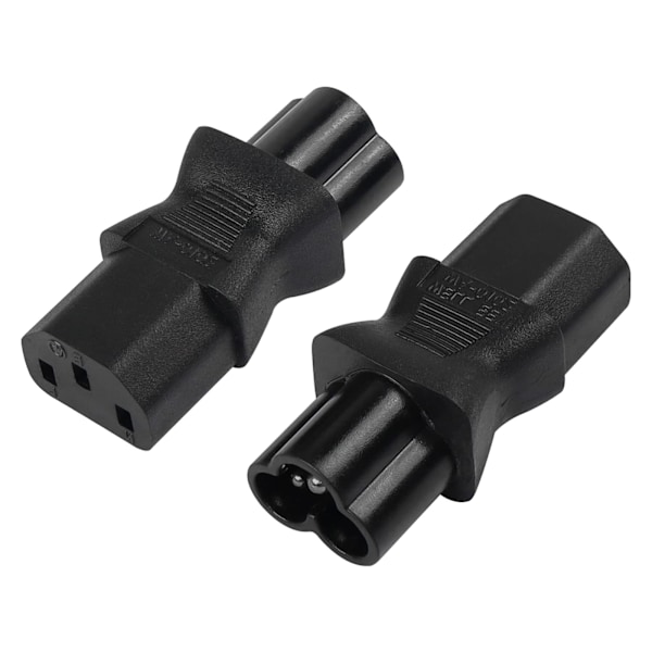XJ-C13 till C6 strömadapter IEC 320 C13 hona till C6 hane 3-stifts AC-omvandlaruttag (2-pack)