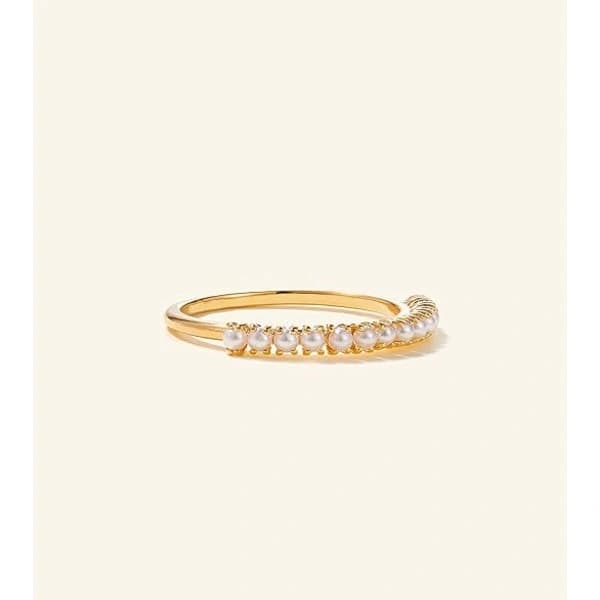 14K guldpläterad Cubic Zirconia Stapelbar Eternity Ring storlek 5-9