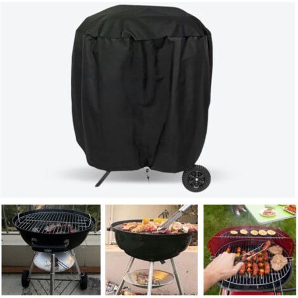 210D Utomhus Grillöverdrag 7691cm, Dammtätt och Vattentätt, Svart Oxfordtyg