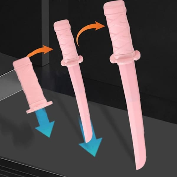 3D-printad Fidget Samurai Leksak 3D Gravity Katana Leksaker SVART svart