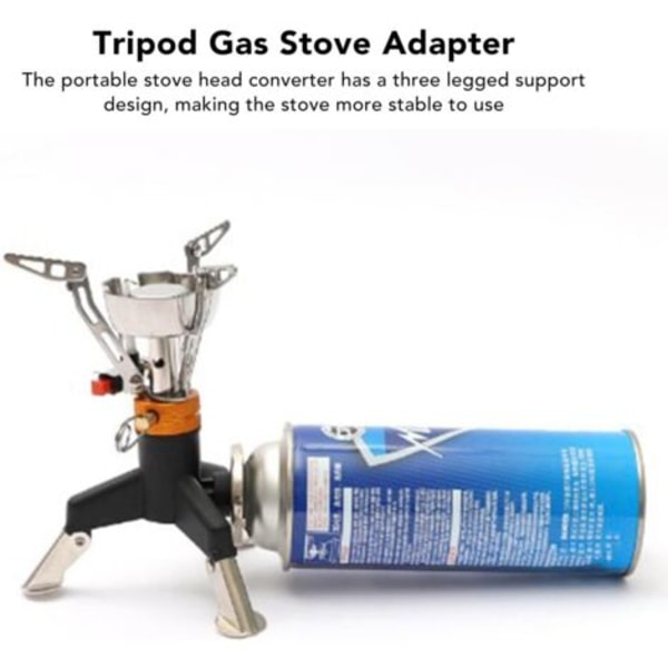 Gas Stove Adapter Tripod, Professionell Fin Tillverkad Gasbehållaradapter för Utomhusbruk för Vandring