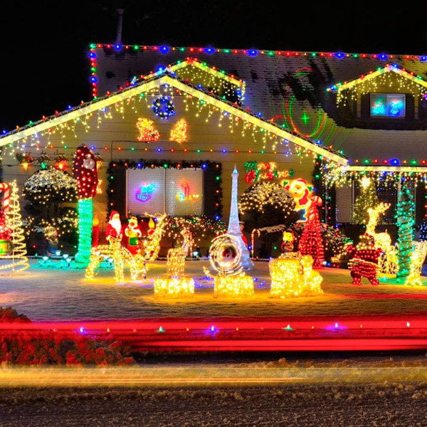 XJ-Julbelysning, Vattentäta Julgransljus för Utomhusbruk, 200 LED-lampor, 20 meter