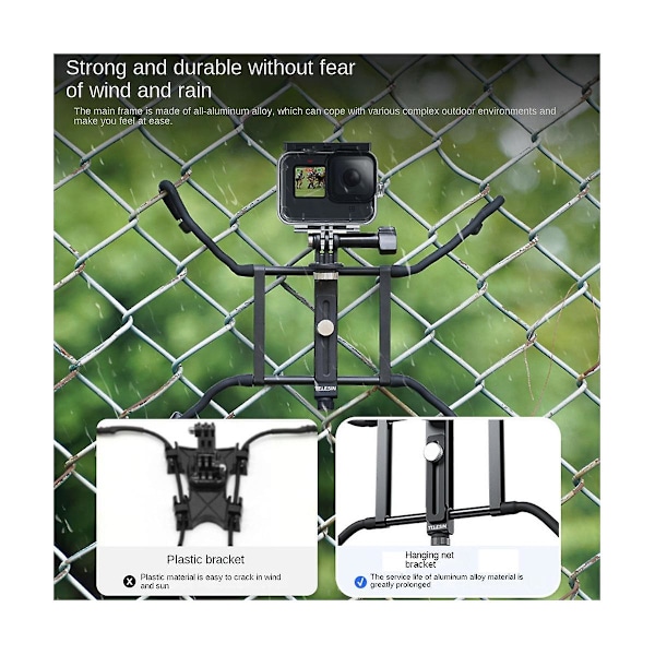 XJ-Arm Bracket Mount Hanging Net Stand Kokoontaitettava Gopro11/10/9/action3/2 Älypuhelimelle Action-kameralle