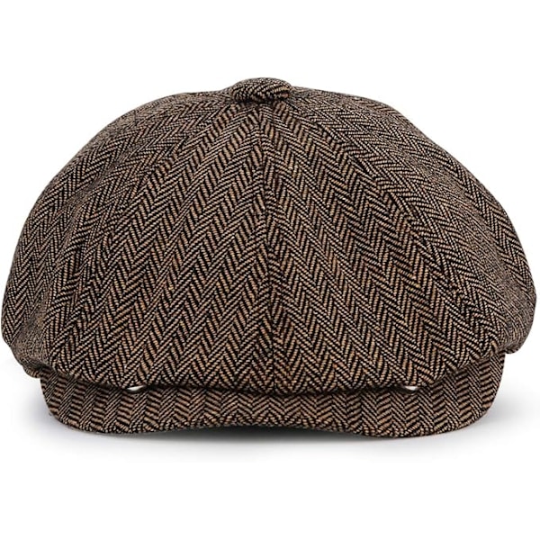 XJ-Baker Boy Hatt 8 Panel Fiskebeinstweed Gatsby Hatt Ivy Irish