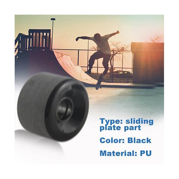 XJ-4 stk. skateboardhjul elastisk PU slidstærk fleksibel holdbar 65x45 PU skateboardhjul sports sort