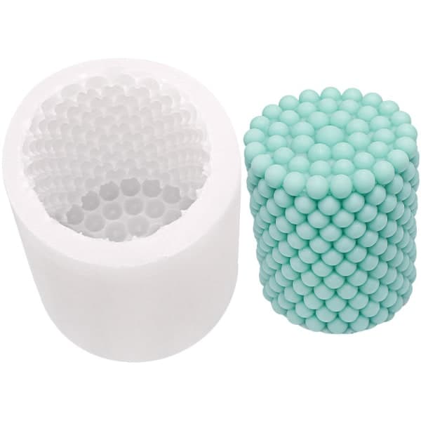 Sylinderformet DIY-lys med kule 7 cm hvit