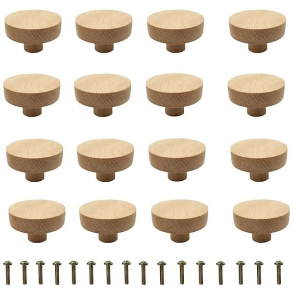Furniture Knobs 20 pcs Wood, Wooden Furniture Handles, Round Natural Wood Knobs, Wooden Drawer Knobs, Furniture Knobs, Door Knobs