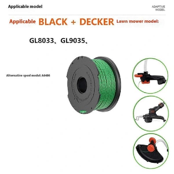 3 stk. A6486 ABS-spole for Black &amp; Decker gressklipper nylontrådtrimmerhode