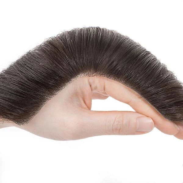 Toupee Pannhårfäste Toupee Peruker Äkta Hår Hårdelar PU Bas Hårersättning