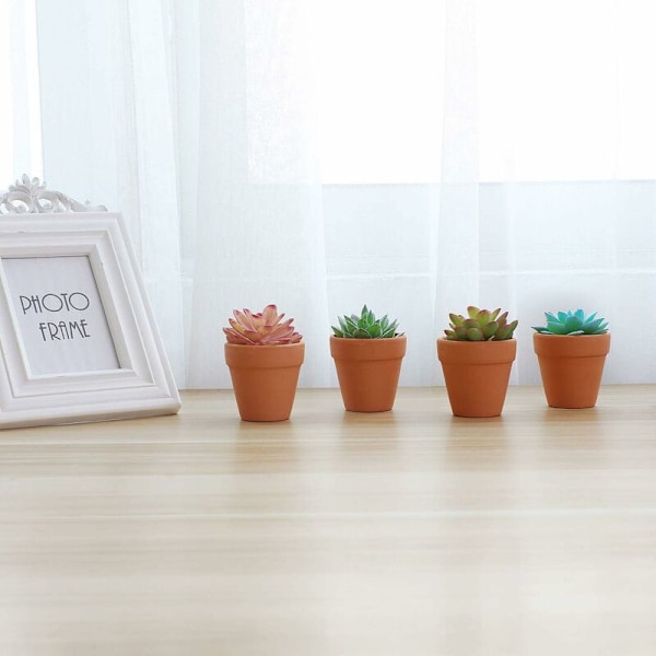 12 st inomhus/utomhus blomkrukor 8 cm mini terrakottakruka för kaktus suckulenter växter blomsterodling dekoration bröllopsfest