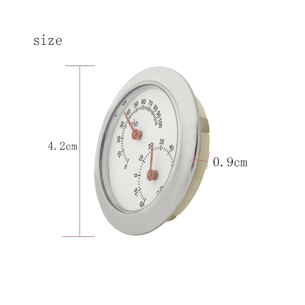 XJ-Cirkulär Hygrometer Mini Hygrometer Silver Våt och Torr Termometer Gitarrtermometer Fioltermo