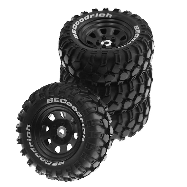 XJ-4 stk. 93mm Metal 1.9inch Beadlock Fælghjul Gummisæt Til 1/10 Rc Crawler Bil, 12mm Adapter, bl