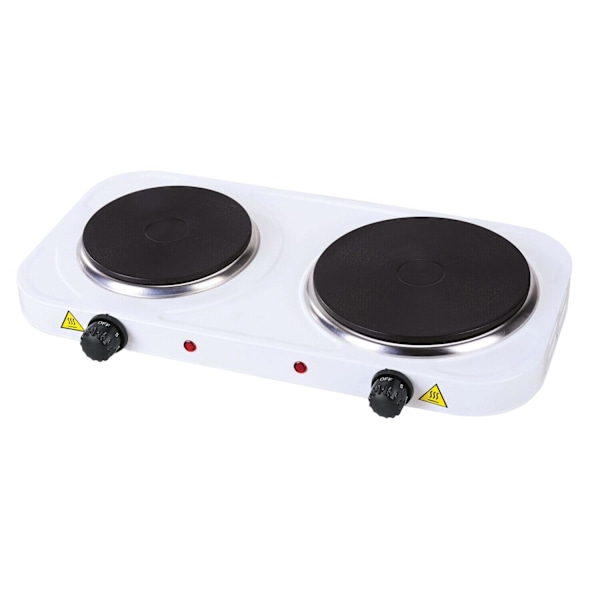 XJ-Dubbel Kokplatta med 5 Temperaturinställningar, 2500W - Vit