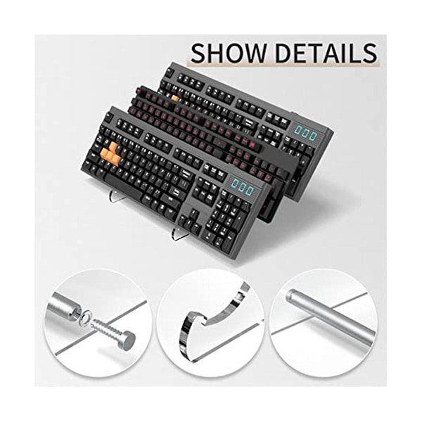 XJ-Keyboard Stand 3 Lag, Akryl Display Stand til Mekaniske Tastaturer, Klar Akryl Tastatur, Ga
