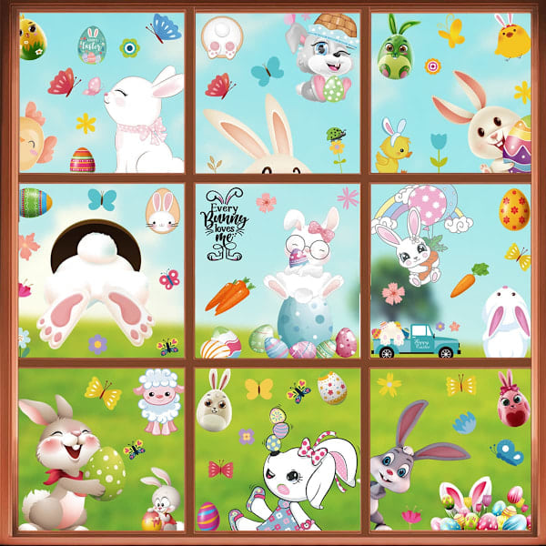 Easter Window Clings, 9 Pcs