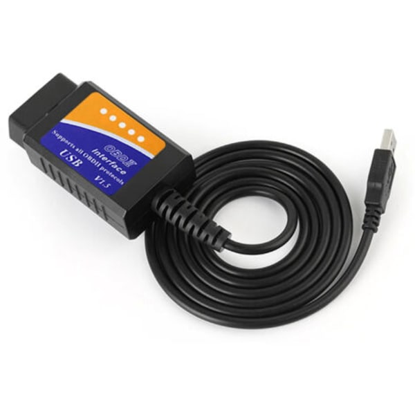 2-pack Bilfeldetektor - Läser och Raderar Felkoder på 3 Minuter ELM327 USB V1.5 OBD2 Scanner med CD Manual OBDII Diagnostikverktygslåda för Alla Fordon