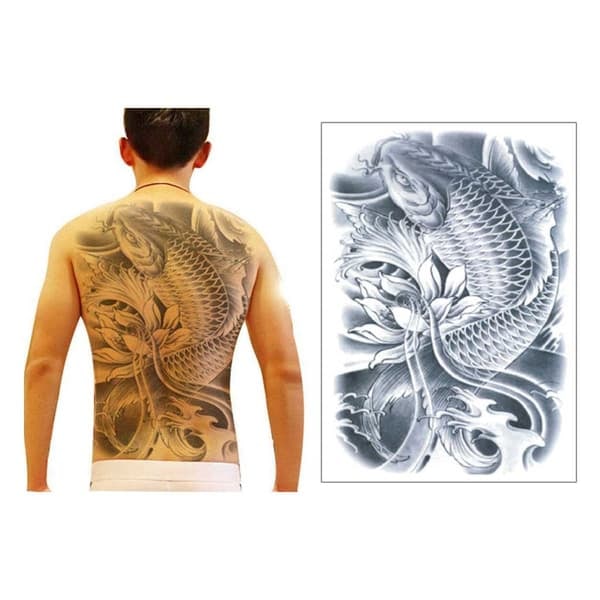 XJ-Fejk Ryggtavla Tatuering Koifisk