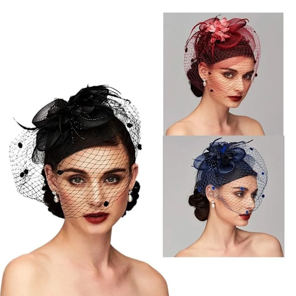Multifarvet blomsterhovedbeklædning, brudehovedbeklædning, hat, hårnål, hårnåle, fascinator hårnål