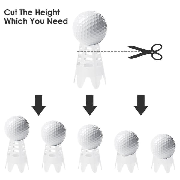 Plastic Golf Tees for Home Simulator, Golf Tees for Outdoor and Indoor Use, Simulator Practice, Training Mat, Golf Tees-ZZY White