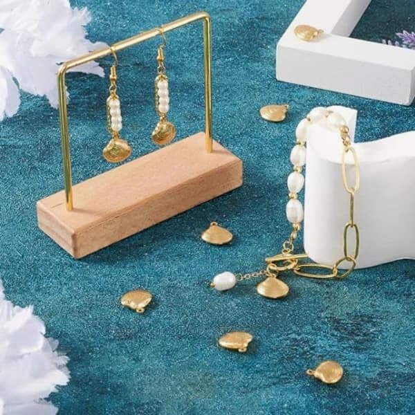 Snäckhänge Clam Shell Charms platta runda dinglande berlocker[XJ]