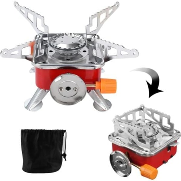 Mini Bærbart Sammenleggbart Campingkomfyr, Mini Gassbrenner for Fotturer, Utendørs, Piknik, Mini 2800W Campingkomfyr, Enkel Håndtering
