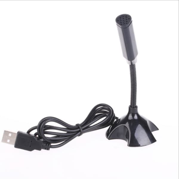 USB-mikrofon för bärbara datorer Justerbar Studio Sång Svart