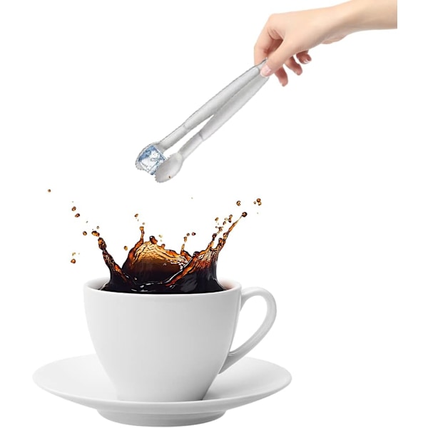 XJ-Sockerklämmor, U-formade serveringstänger för små isbitar, minitänger i rostfritt stål, godistänger, för fest, bröllop, bar, kök, café