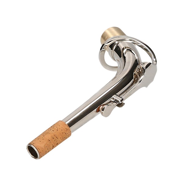 XJ-New Altsaksofon Bøyd Hals Messing Materiale Saksofon Treblåseinstrument Tilbehør 2.5cm, sølv