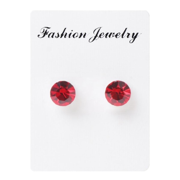 XJ-Öron för män och kvinnor, strass icke-piercing öronklämma, 8 mm, färg valbar röd